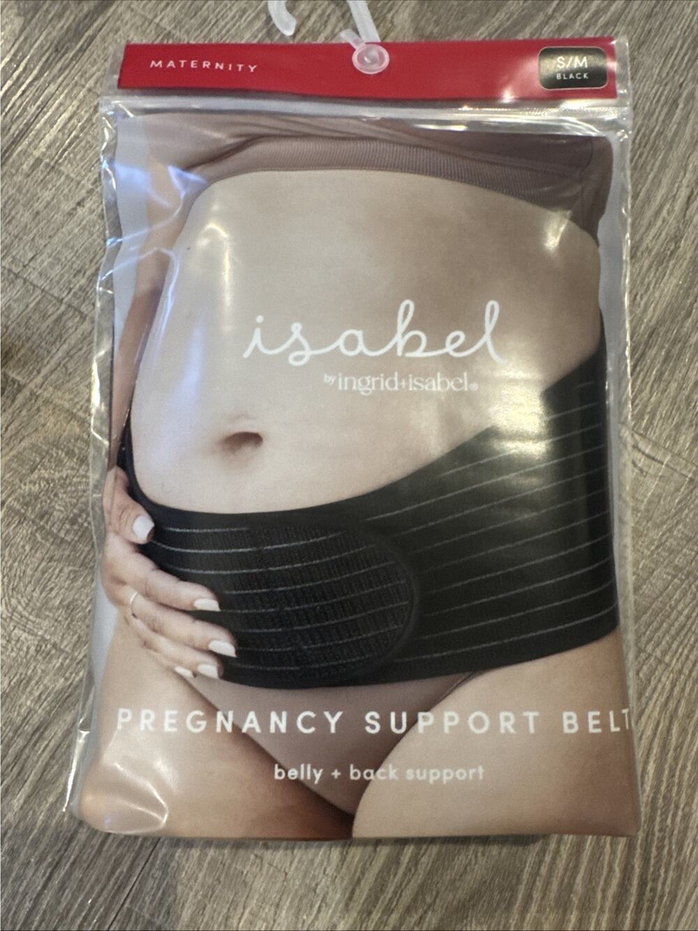 Maternity Support Belt - Isabel Maternity Black S/M: Under Belly Pregnancy Band